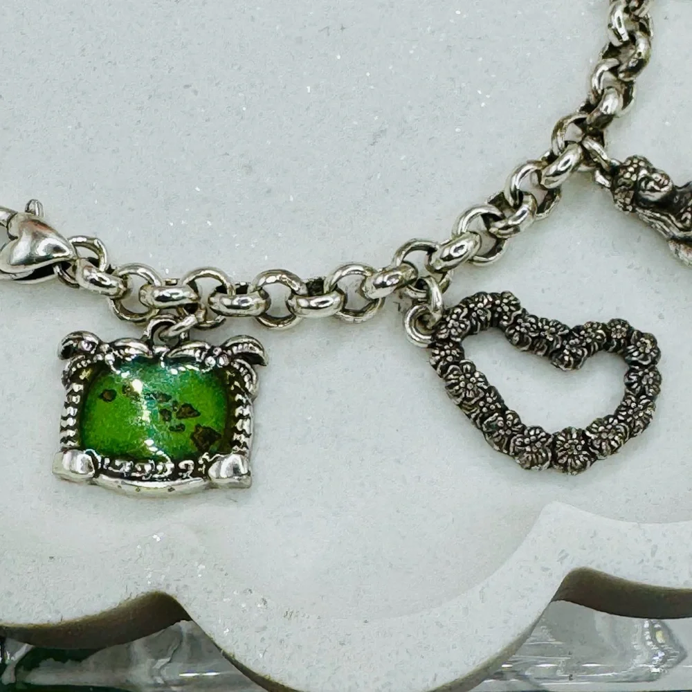 Brighton Silver Charm Bracelet with Red and Green Accents - Picture 5 of 7